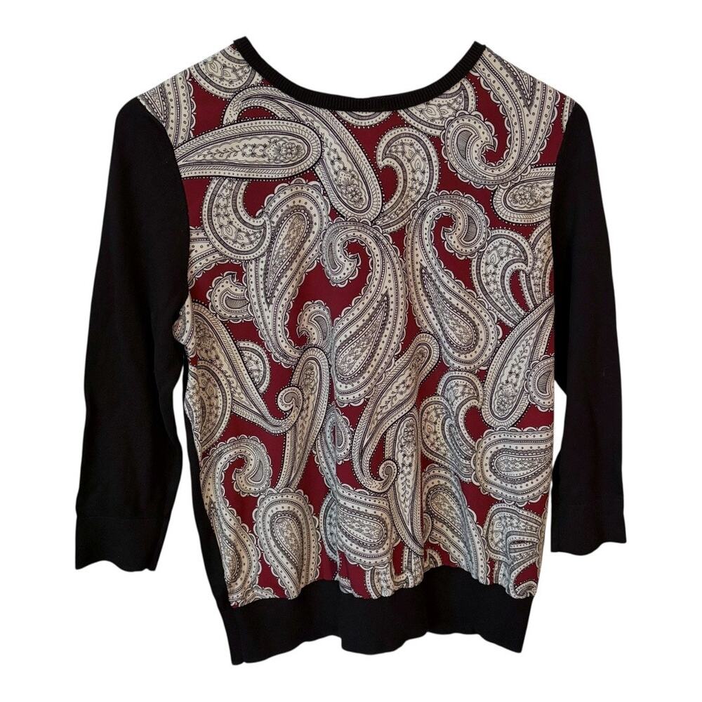 Ann Taylor 3/4 Sleeve Paisley Blouse - Size LP Large Petite - Business Casual